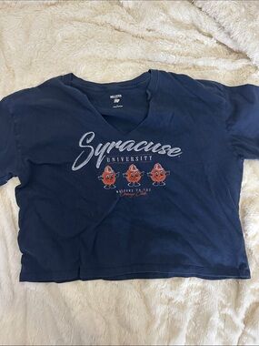 Hollister Navy Syracuse University Graphic Crop Tee